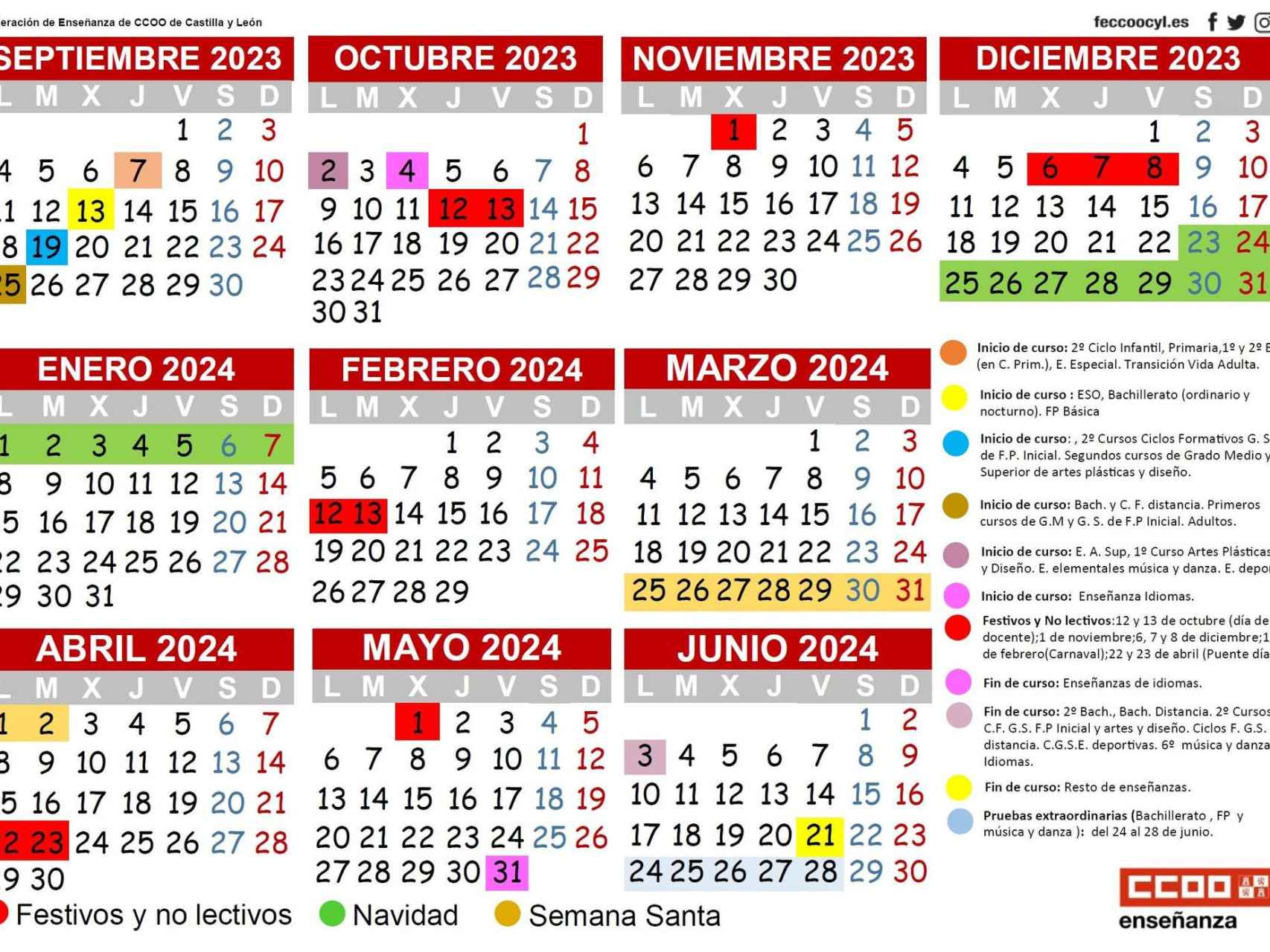Dia Castilla Y Leon 2023 Calendario escolar de Castilla y León para el curso 2023-24: día de inicio,  vacaciones y festivos