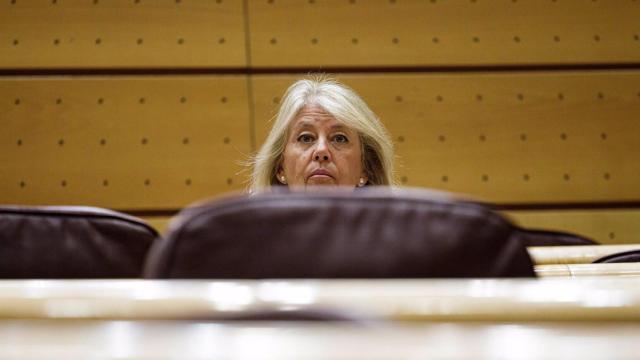 La alcaldesa de Marbella y senadora del PP, Ángeles Muñoz, durante una sesión plenaria en el Senado, a 26 de abril de 2023, en Madrid (España).