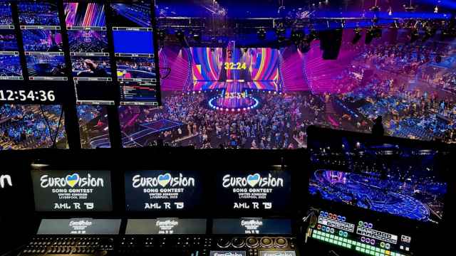 Vista del escenario de Eurovisión 2023 de Liverpool, Reino Unido.