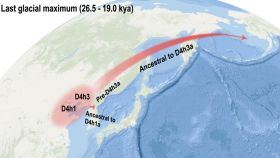 Ruta migratoria desde el norte de la actual China hasta América en la Edad del Hielo. Imagen: Li et al.