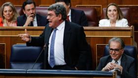 José Luis Escrivá, ministro de la Seguridad Social, durante su intervención en el Congreso.