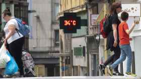 Un termómetro en las calles de Torrelavega el pasado 3 de mayo..