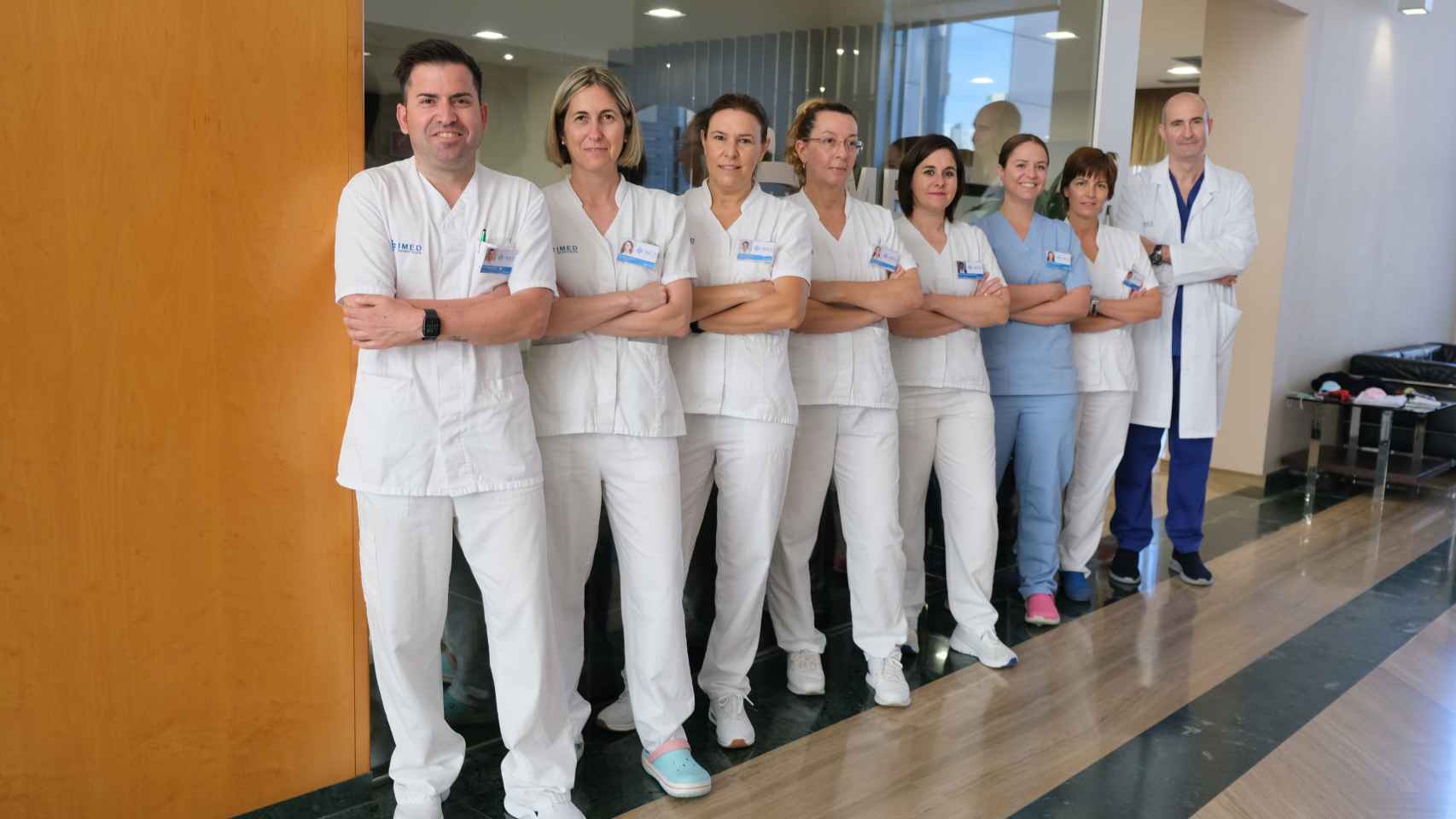 Elena López, con su equipo de supervisión de enfermería de IMED Levante.