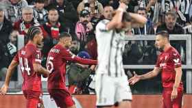 En-Nesyri celebra el gol ante la Juventus.