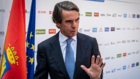 El expresidente del Gobierno, José María Aznar, este jueves en un acto en Madrid.