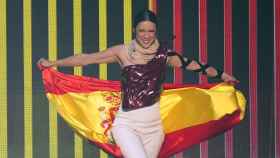 Blanca Paloma actúa durante el ensayo previo a la celebración del Festival de Eurovisión.