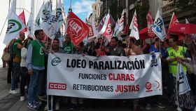 Una de las manifestaciones de los funcionarios de Justicia en Castilla y León