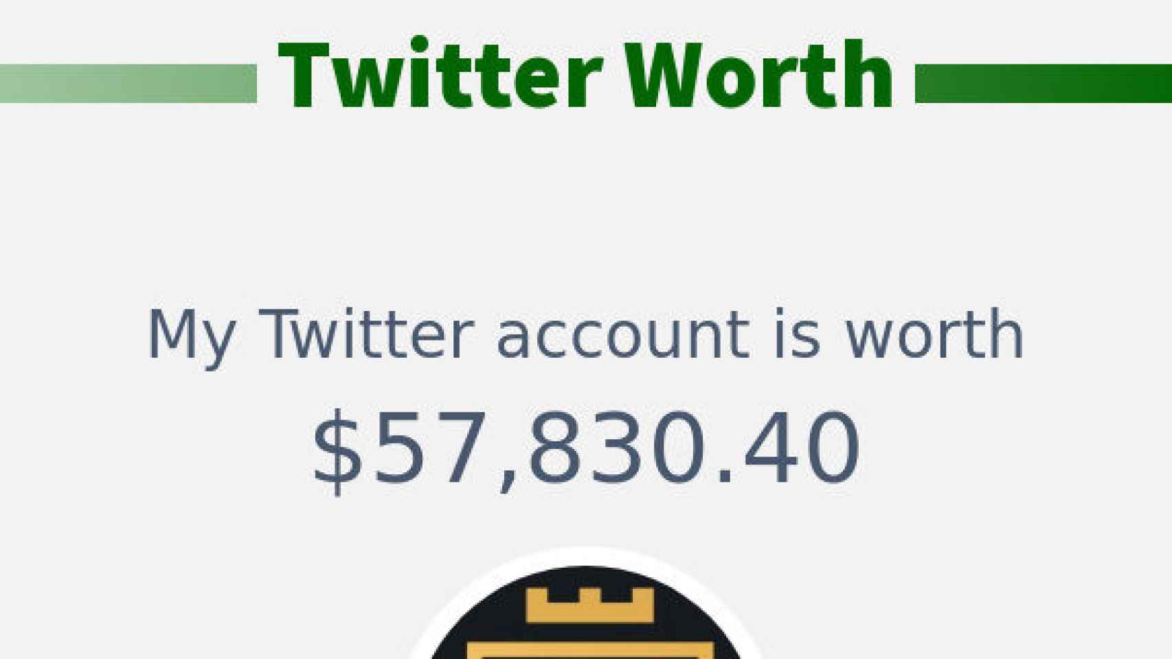 The application that supposedly calculates the value of our Twitter account