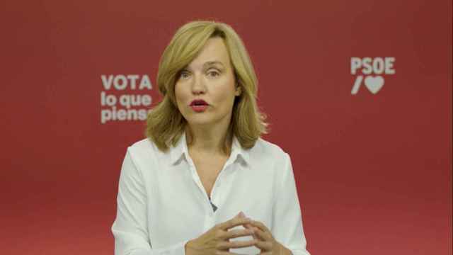 Pilar Alegría, en el vídeo en el que da cuenta de la reunión del Comité Electoral, tras suspender la rueda de prensa.