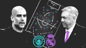 Las pizarras de Guardiola y Ancelotti para el Manchester City - Real Madrid