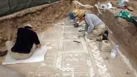 Trabajos de arqueología en la Villa Romana de Saelices el Chico