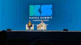 Un momento de la keynote durante el Kafka Summit de Confluent.