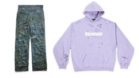 Los vaqueros  Baggy Super Destroyed y la sudadera Hoodie Caps Destroyed de Balenciaga.
