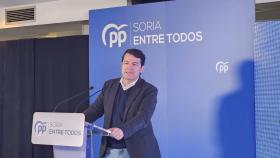 Alfonso Fernández Mañueco en un mitin en Soria