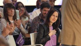 Ione Belarra, durante el acto de Unidas Podemos