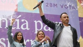 Roberto Sotomayor, candidato de podemos a la Alcaldía de Madrid, junto a Ione Belarra y Alejandra Jacinto-