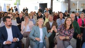 La vicepresidenta primera y ministra de Asuntos Económicos, Nadia Calviño, y el secretario general del PSOECyL, Luis Tudanca, acompañan a la candidata socialista a la Alcaldía de Palencia, Miriam Andrés