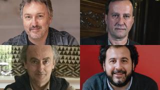 Carlos Zanón (Foto: Eloy Muñoz), Marcos Giralt Torrente (Casa de América), José Carlos Llop (Carmen Silvestre) y José F. Peláez (Markniac MKT)