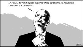 Así se permanece en el Gobierno. La viñeta de campaña, por César G. Serrano