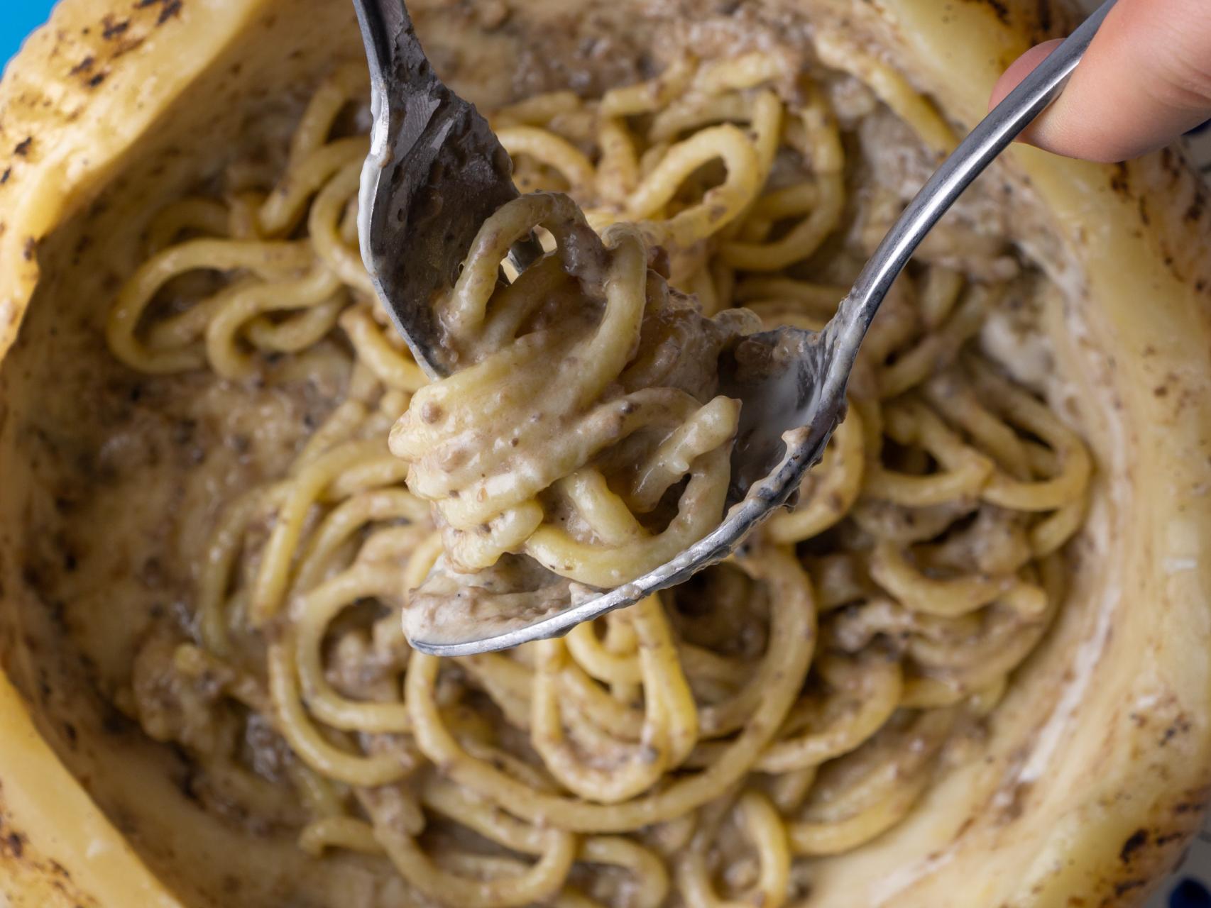 La pasta Cacio & Tartufo.