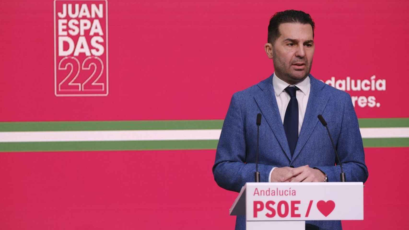 El secretario de Organización del PSOE de Andalucía, Noel López, en un acto del partido.