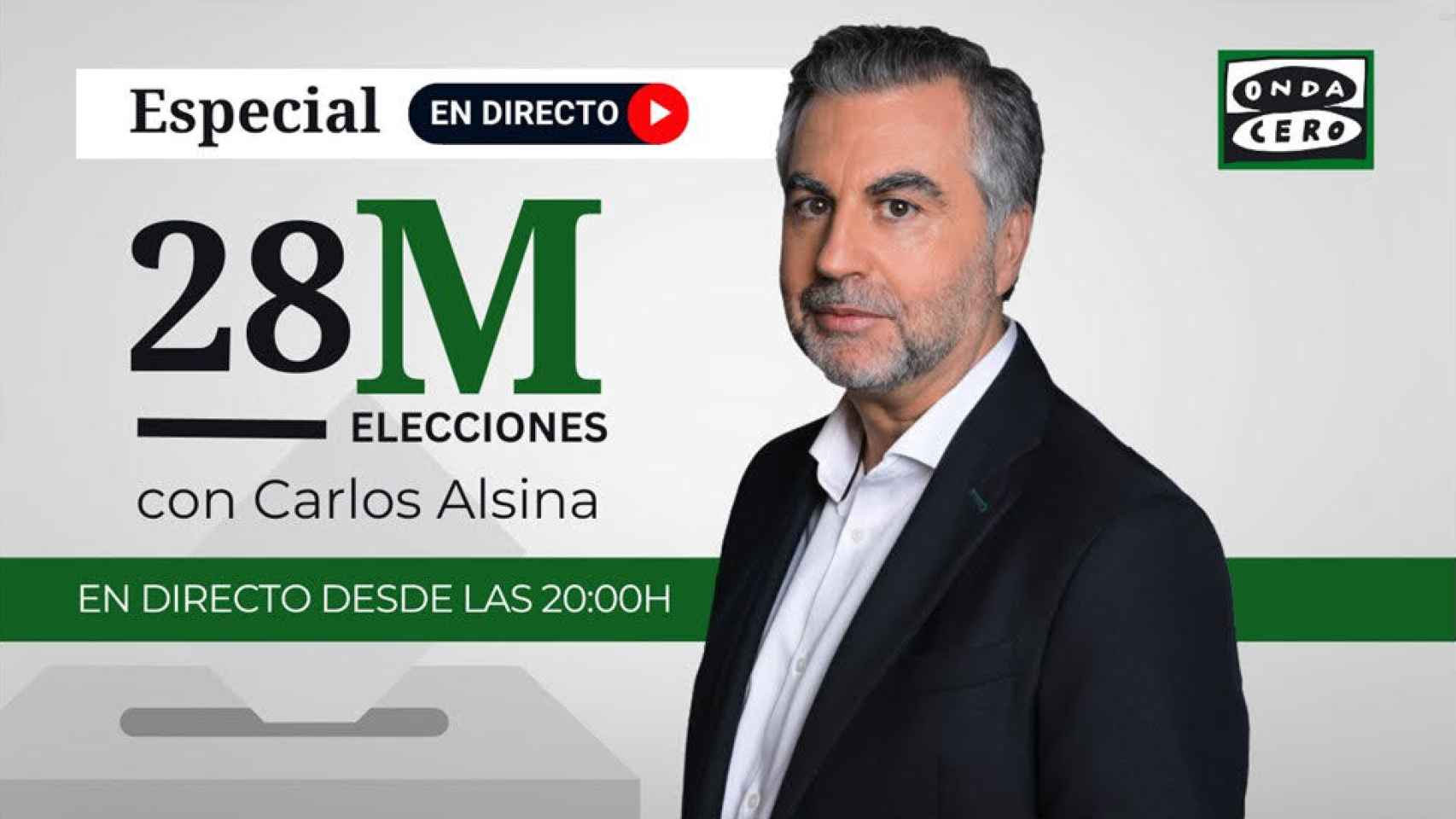 Carlos Alsina liderará el especial 28-M en Onda Cero.