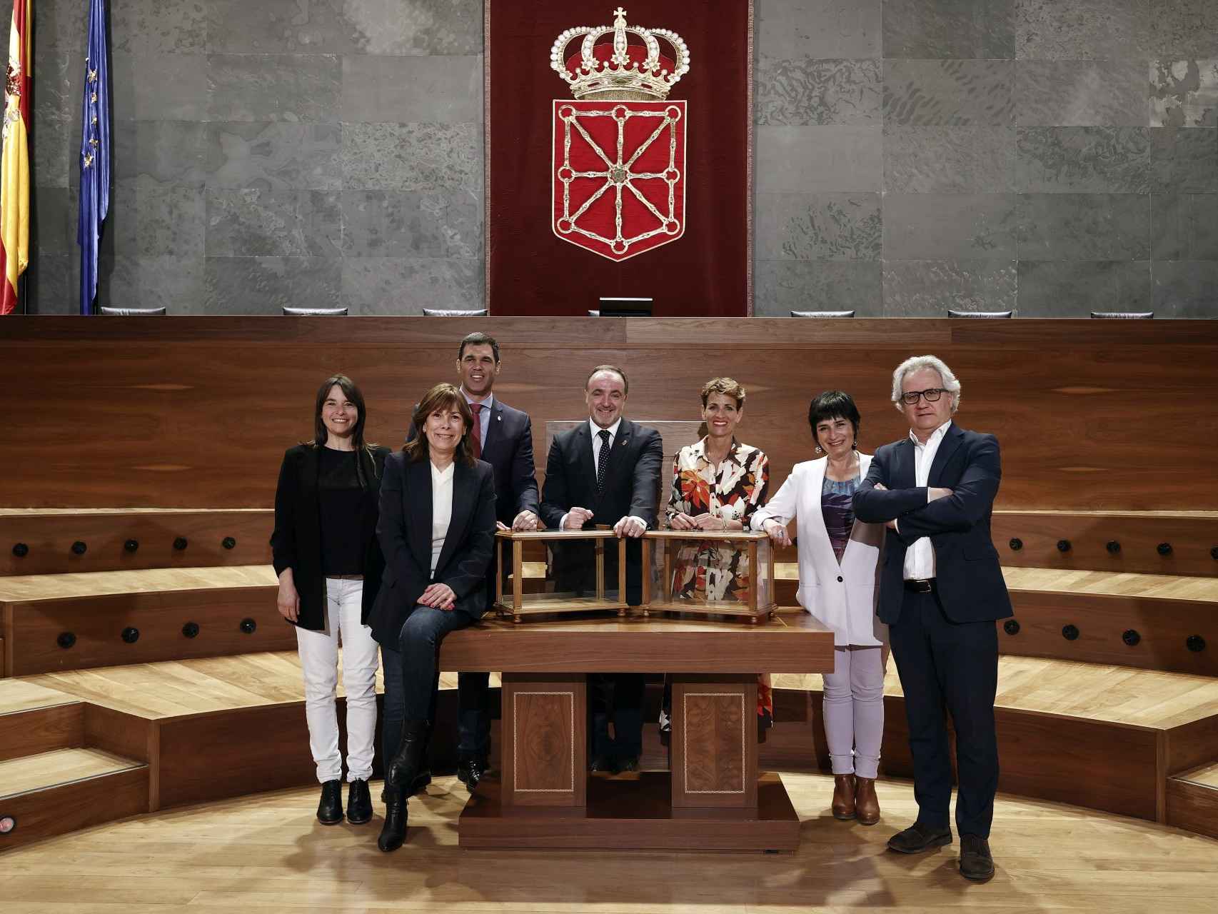 Los candidatos a presidir el Gobierno de Navarra en las elecciones del próximo 28 de mayo.