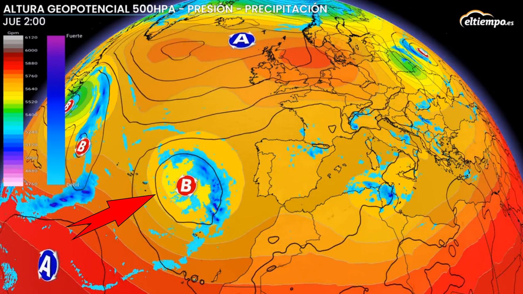 La borrasca que impulsará nuevas lluvias en la última semana de mayo. ElTiempo.es