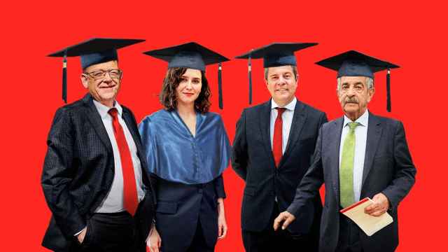 De izquierda a derecha, los presidentes autonómicos Ximo Puig, Isabel Díaz Ayuso, Emiliano García-Page y Miguel Ángel Revilla.