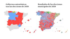 Así quedó el mapa electoral tras el último ciclo de elecciones autonómicas.