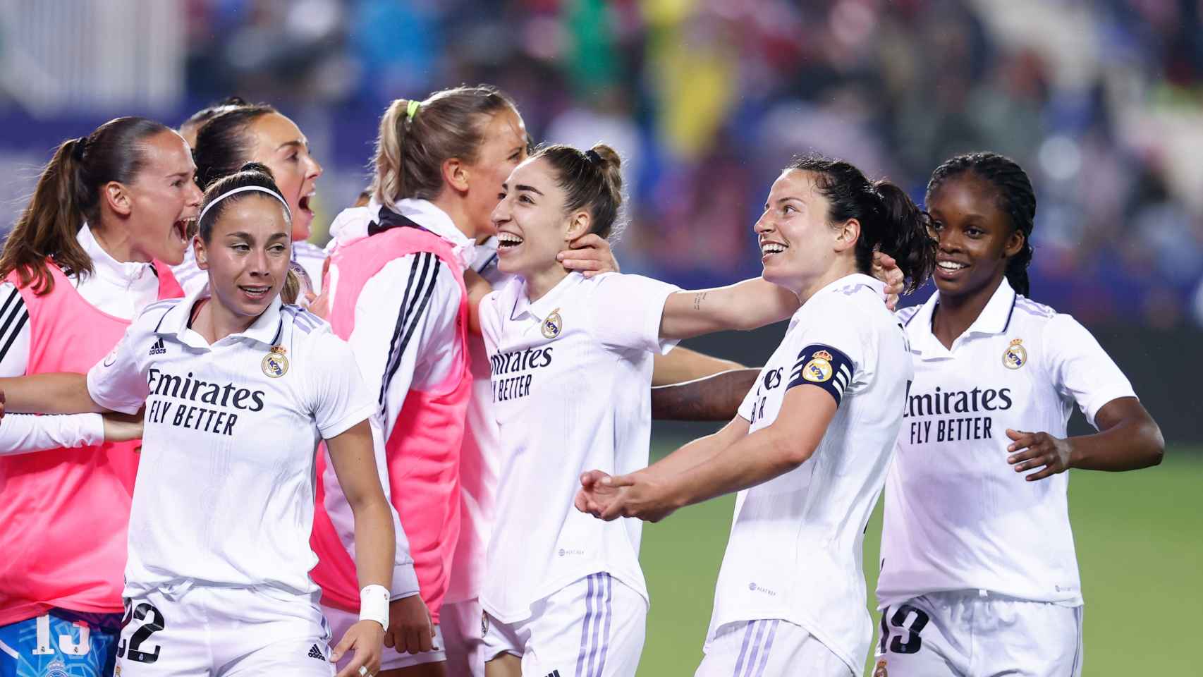 Las jugadoras del Real Madrid Femenino, celebrando el gol de Ivana Andrés en la final de la Copa de la Reina 2022/2023