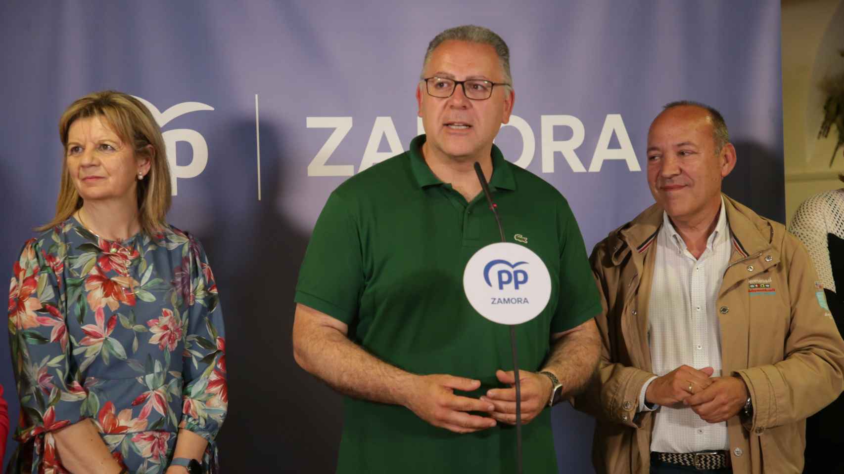 El candidato del Partido Popular a la Alcaldía de Zamora, Jesús María Prada, en la noche electoral