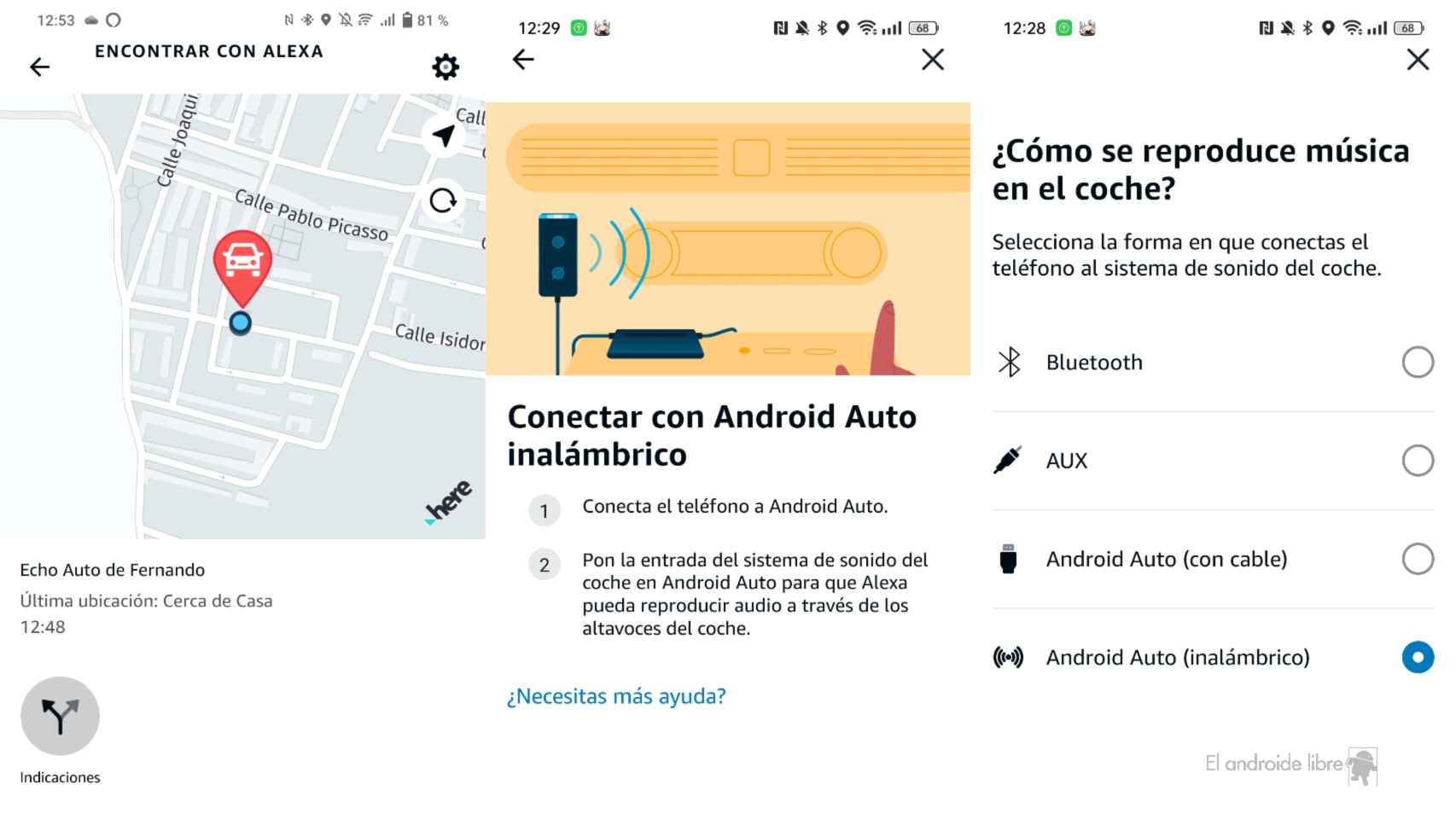 Amazon Echo Auto mobile interface