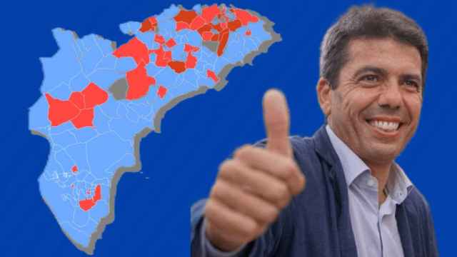 Mapa de las elecciones autonómicas en la provincia de Alicante.