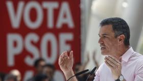 Pedro Sánchez durante un mitin en la Comunidad Valenciana.