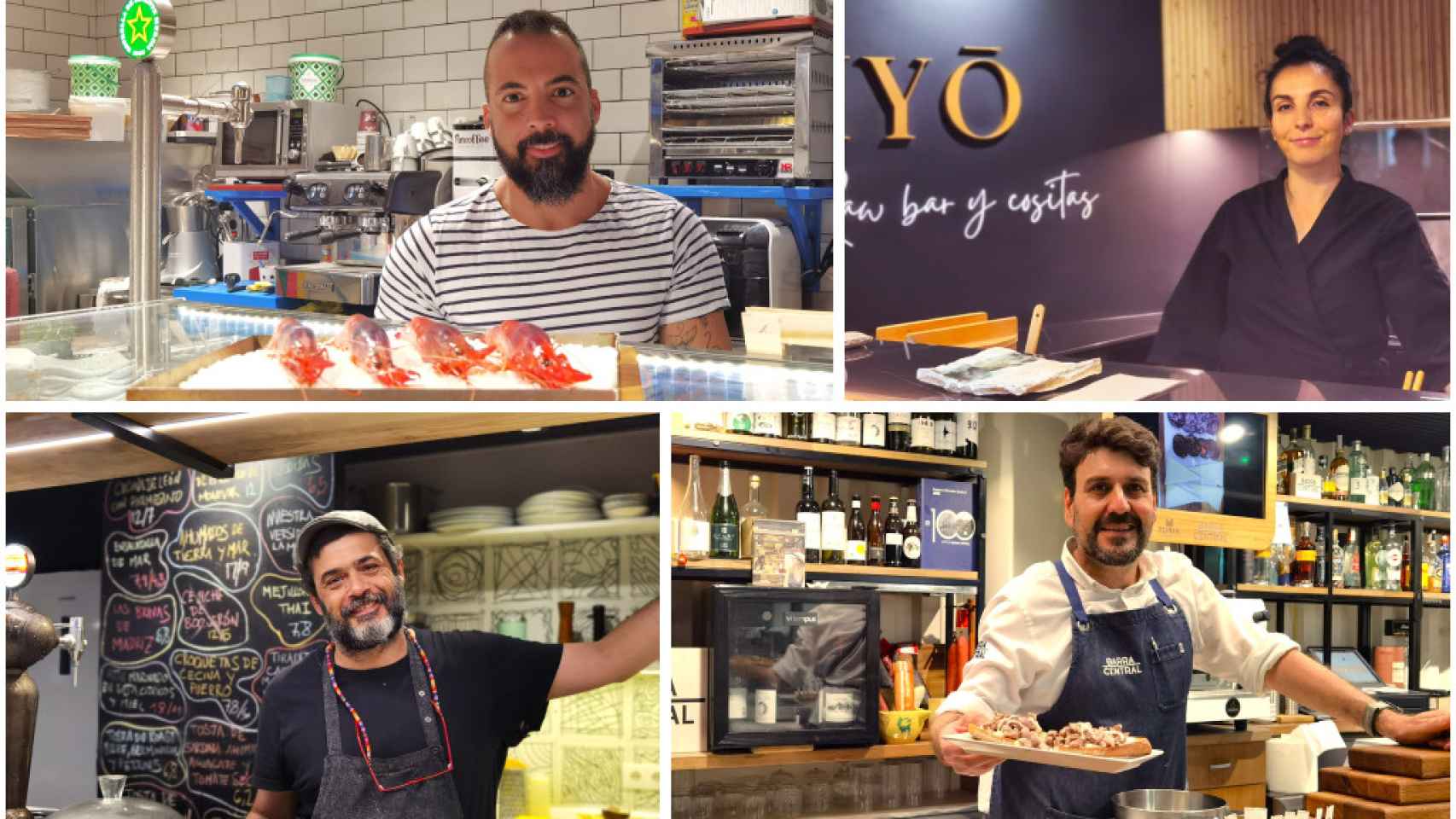 Cuatro de los locales que están transformando la oferta gastronómica del Mercado Central de Alicante.