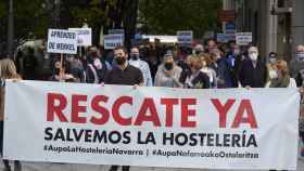 Manifestación en Pamplona, en noviembre de 2020, por el sector de la hostelería.