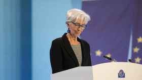 Christine Lagarde, presidenta del Banco Central Europeo (BCE), durante la rueda de prensa posterior a la última reunión de política monetaria.