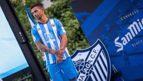 Rubén Castro durante su presentación con el Málaga CF