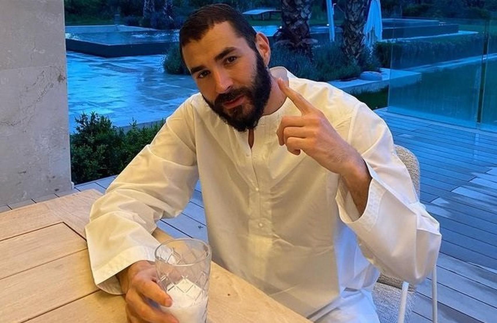 Benzema, durante la celebración del Ramadán