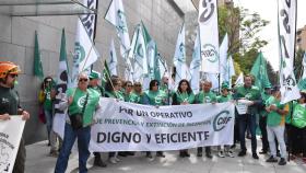 Concentración de los trabajadores de incendios de Castilla y León