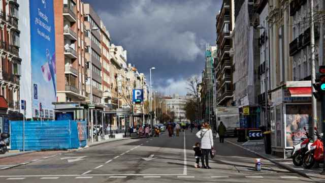La calle Fuencarral durante el invierno de 2021
