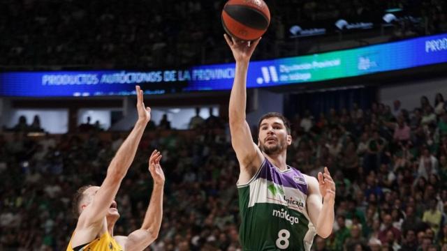 Darío Brizuela durante el Unicaja de Málaga vs. Lenovo Tenerife