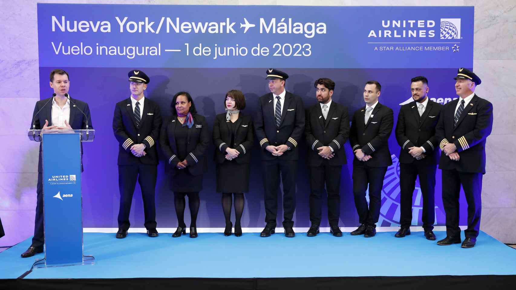 Las mejores imágenes de la inauguración del vuelo entre Málaga y Nueva York