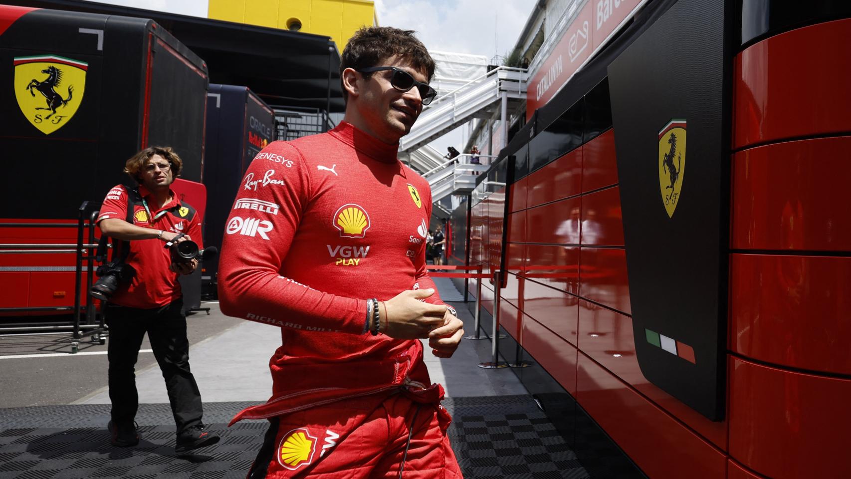 Leclerc, durante el GP de España.