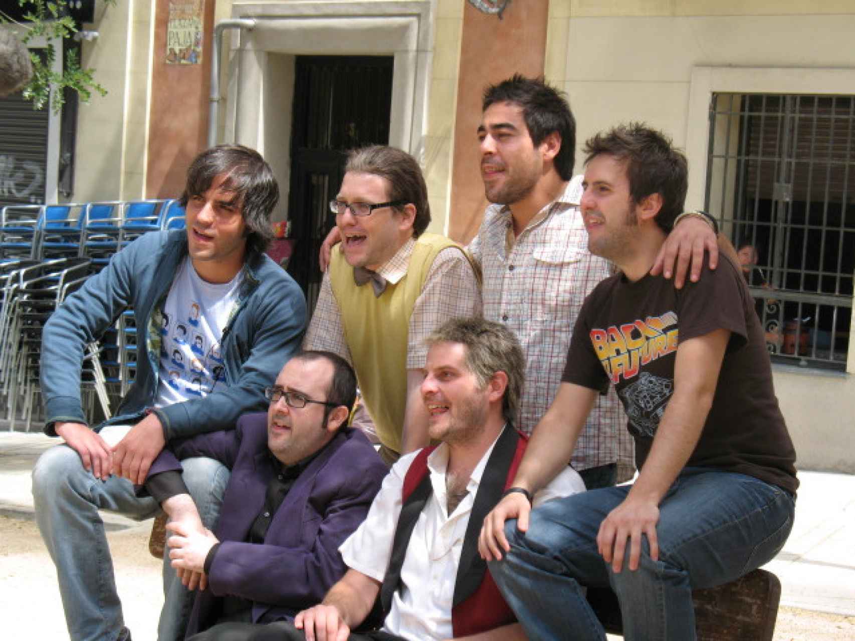 Arriba, Ernesto Sevilla, Joaquín Reyes, Pablo Chiapella y Julián López y, abajo, Carlos Areces y Raúl Cimas, en 2007.