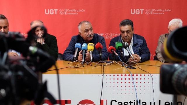 El secretario general de UGT, Pepe Álvarez, visita Salamanca y carga contra el Gobierno de Mañueco