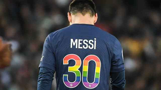 Leo Messi, cabizbajo, durante un partido del PSG