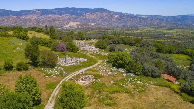 Imagen aérea del yacimiento de Lagina, en Muğla, Turquía. Foto: Turkish Museums