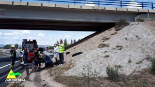 Accidente en Villarta de San Juan. Foto: Emergencias Ciudad Real.